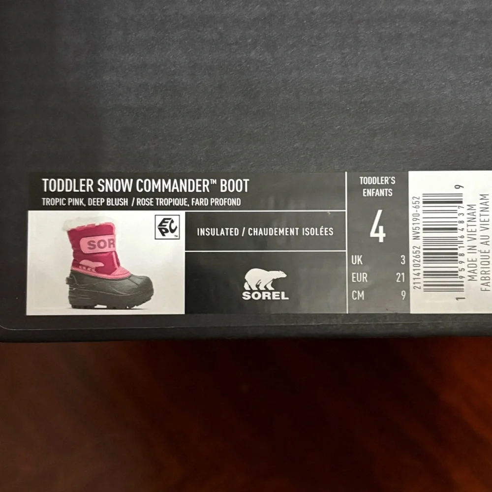 BNIB Sorel Toddler Snow Commander Snow Boots